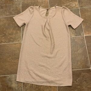 Gold speckled vintage looking cream dress!